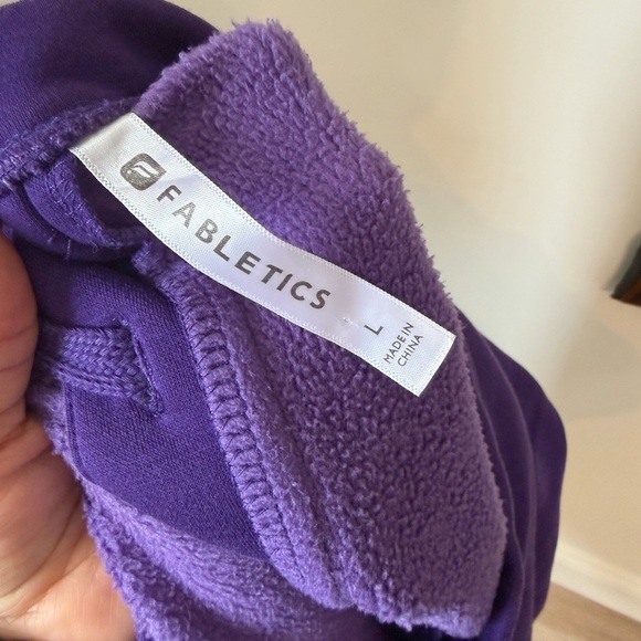Fabletics Women's Size L Purple Nina Lace-Back Pullover Activewear Sweatshirt - Picture 3 of 9